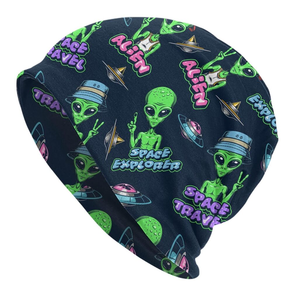 5457 Alien Beanie Hat Slouchy Beanie Skull Sleep Cap Soft Lightweight Chemo